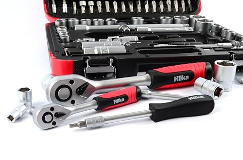 Hilka Tools 01110094 Dr Socket Set, Black/Silver, 1/4-1/2-Inch - Image 8