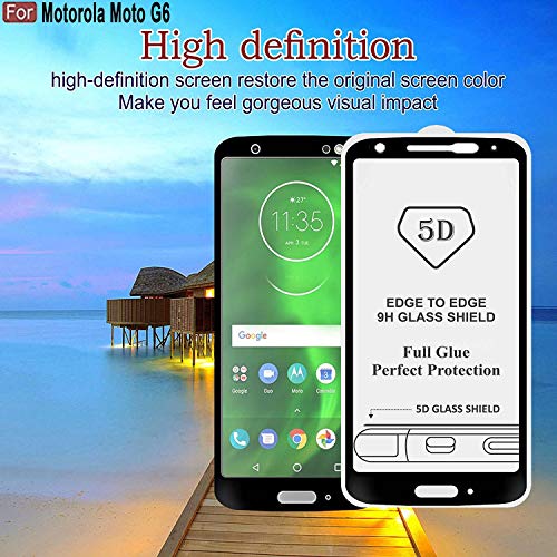 Image of Screen Protector for Motorola Moto G6 (Black) Tempered Glass Edge-to-Edge 6D Screen Protector With Installation Kit