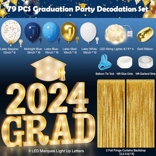 image for Qinline 2024 Graduation Party Decoration, 79 PCS Class Grad Party Supp