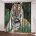 LucaSng tende oscuranti termiche isolanti per finestre tigre erba tenda oscurante camera da letto 2 pannelli 3D motivo Tende Oscuranti per Interni Tenda Oscurante con Occhielli 70x100 cm