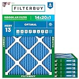 Filterbuy 14x20x1 MERV 13 Air Filter for Allergy & Smoke Defense