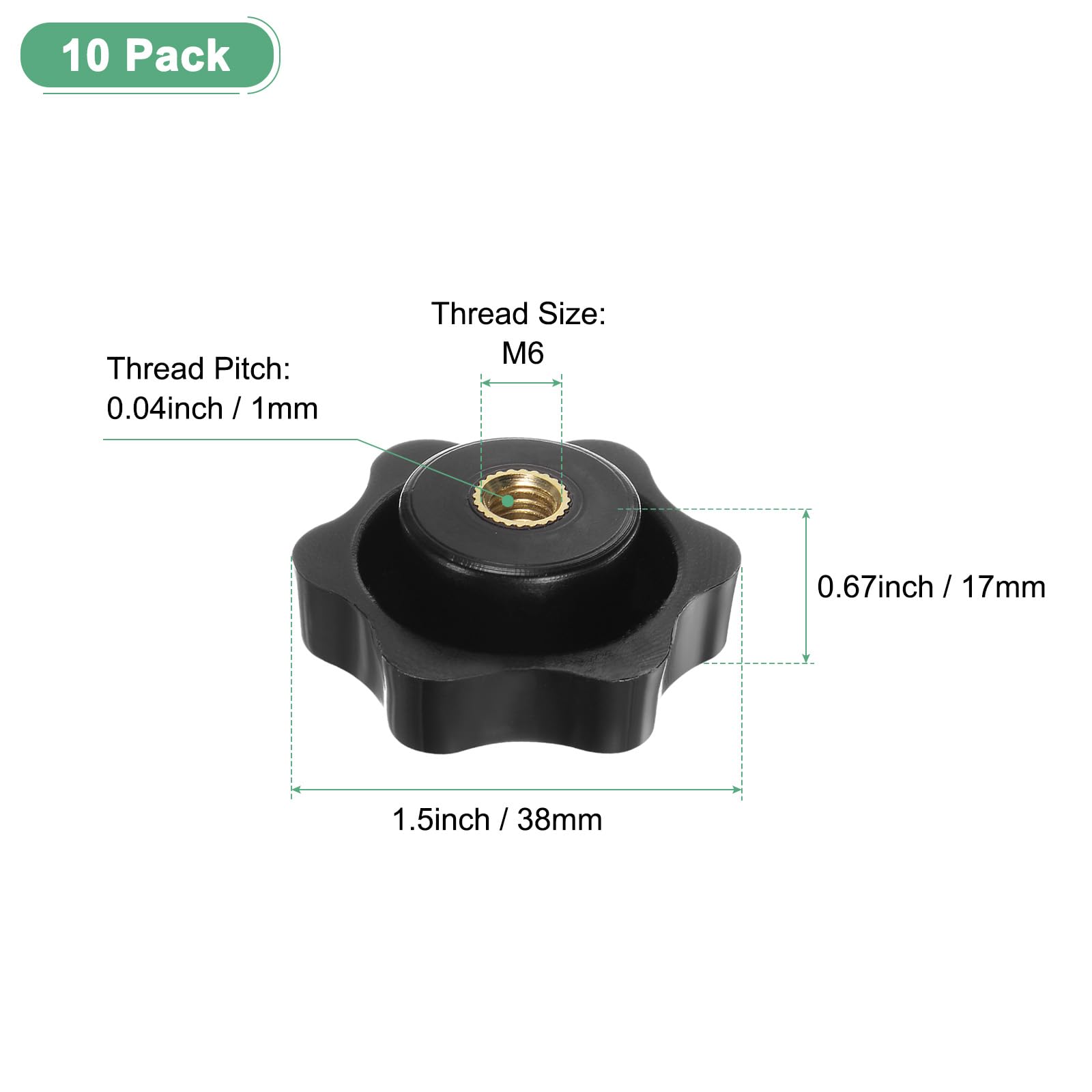M METERXITY 10-Pack 6 Star Knobs - Image 3