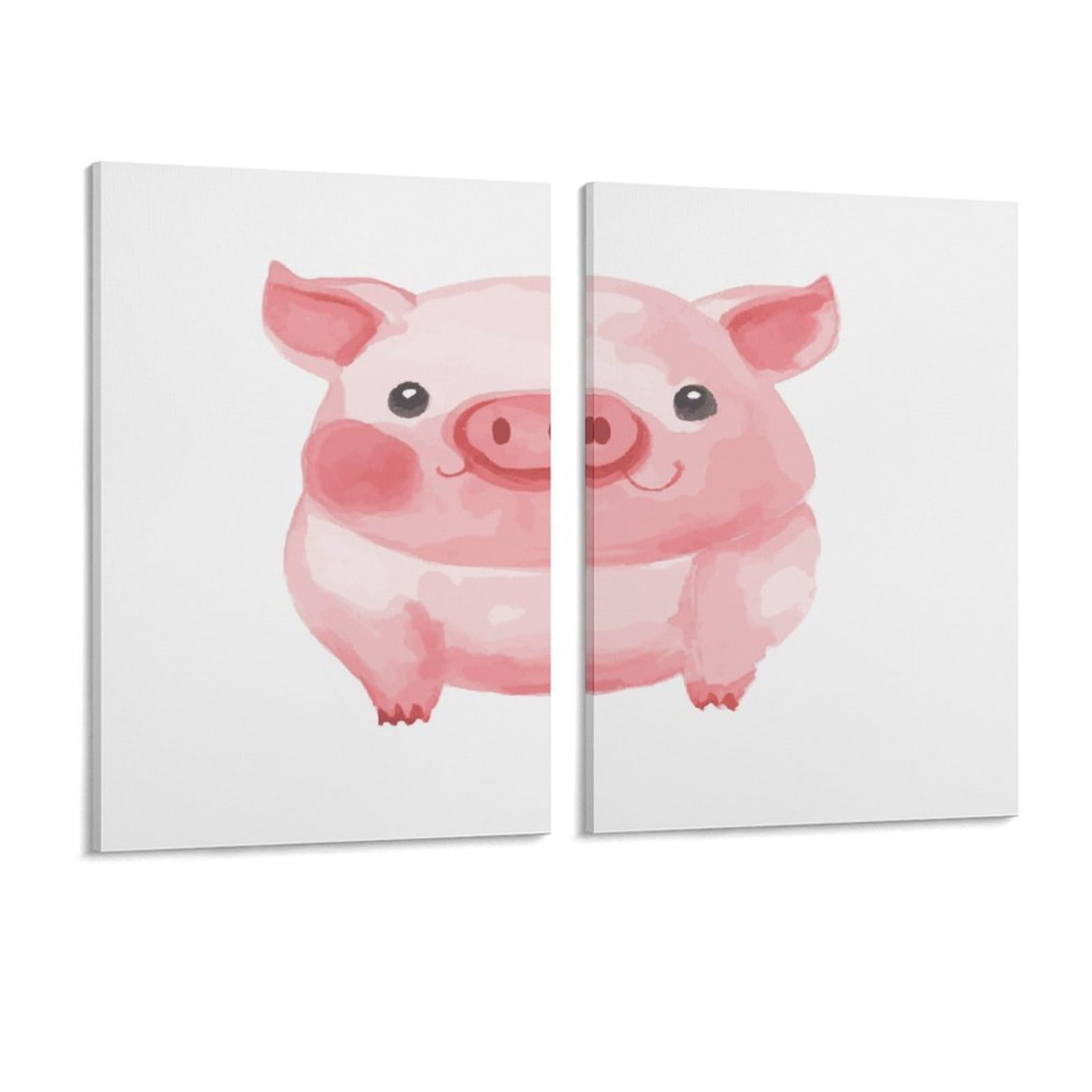 Adfgyerh Style Smiling (25) Wall Art，Canvas Material Bright /Wall Decor Of 2, Each 16X12 Inch -Wall Art Set For Living Room Bedroom Gallery Office Home Décor