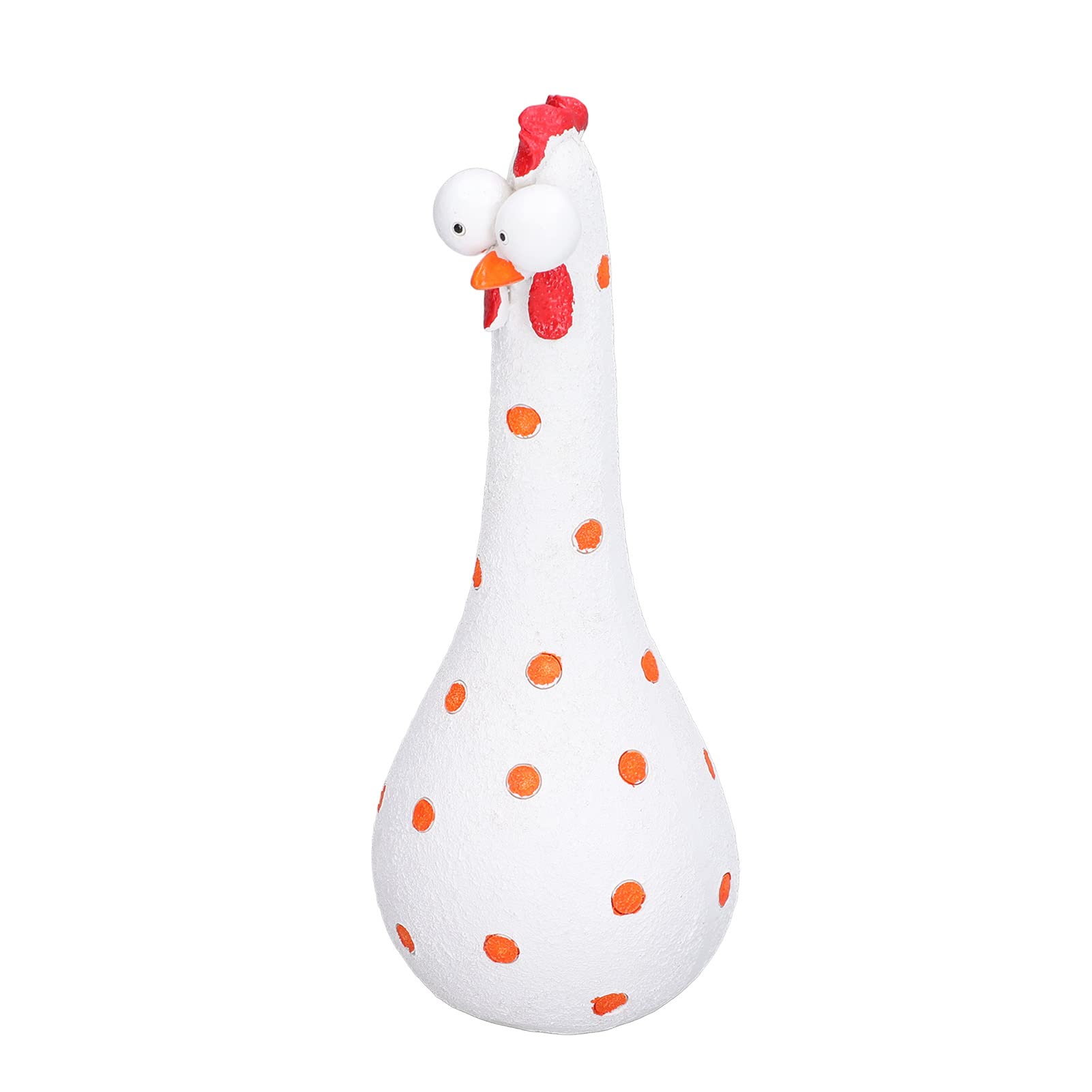 Jelquix Chicken Statue Long Neck Handcrafted Animal Garden Yard Art Decoration for Outdoor Garden 9 X 20cm (White)