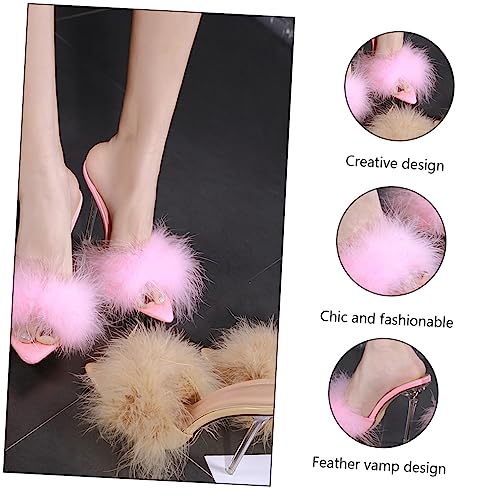 Pantoufles à talons d'été de couleur rose avec semelle extérieure stable - 2