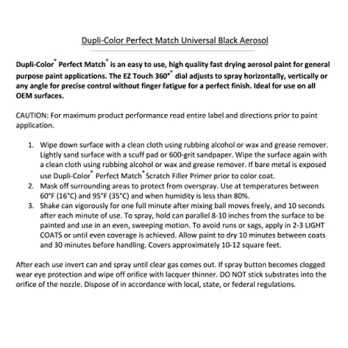 Image of Dupli-Color EBUN01007 Perfect Match, Universal Black, 8 oz.