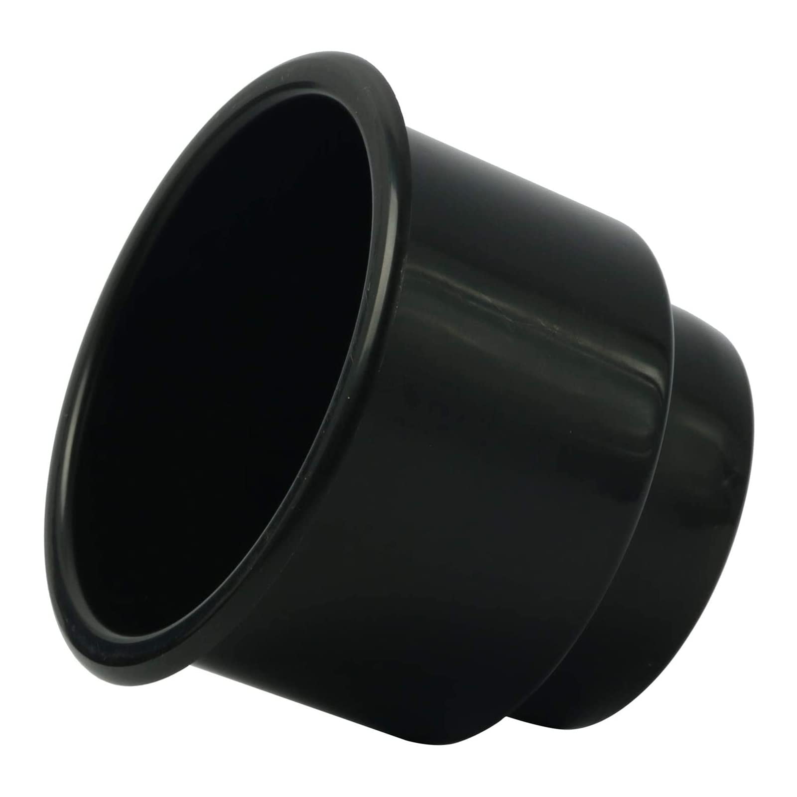 NovelBee Lot de 12 porte-gobelets encastrés en plastique noir avec bonde pour bateau, camion, voiture, camping-car