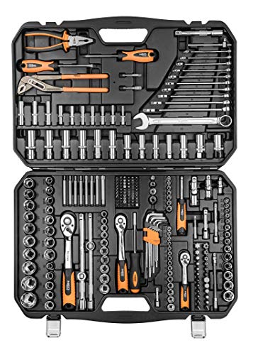 NEO Professionele sleutels en dopsleutel Set 233 stuks 1/4", 3/8" en 1/2" (Neo 08-681