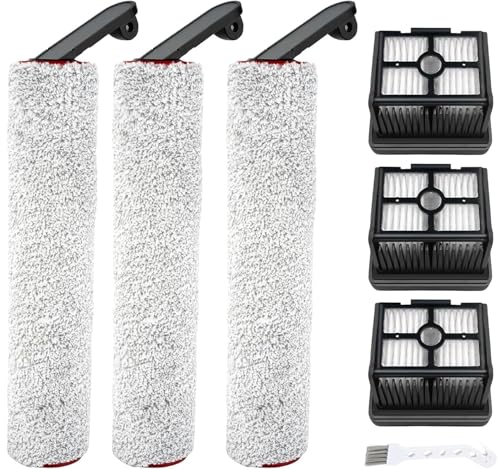(7pcs) HEPA Filters & Replacement Brush Rollers Compatible Parts Accessories Kit For Dreame H12 Pro/ H12 Dual/ H13 Pro Wet Dry Vacuum Cleaner, Replacement Inclue 3 Vacuum Filter, 3 Brush Rollers