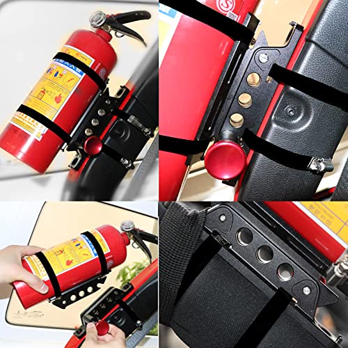 (1 Year Warranty) Universal Vehicle Quick Release Adjustable Fire Extinguisher Mount Holder Compatible With For Jeep Wrangler and UTV Polaris RZR Ranger Camper Van with Pillar