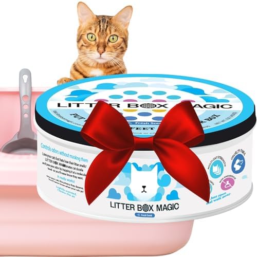 Cat Litter Deodorizer Jar (Fresh Scent, 16 Oz, Pack of 1) - Cat Litter Odor Absorber Gel In A Jar - Litter Box Pet Air Freshener - Litter Odor Eliminator to Freshen Air
