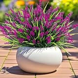 Geegoods 24 Bundles Artificial Lavender Flowers Outdoor, Fuchsia