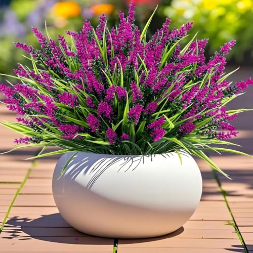 Geegoods Artificial Plants Flowers Outdoor – 24 Bundles UV