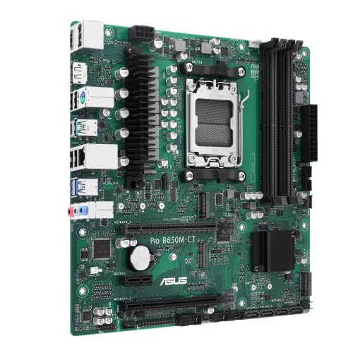 Image of ASUS Pro B650M-CT-CSM AMD B650 AM5 Ryzen Desktop 9000 8000 & 7000 Micro-ATX mATX business motherboard DDR5, PCIe 5.0, USB 3.2, M.2, with enhanced security, reliability, manageability & serviceability