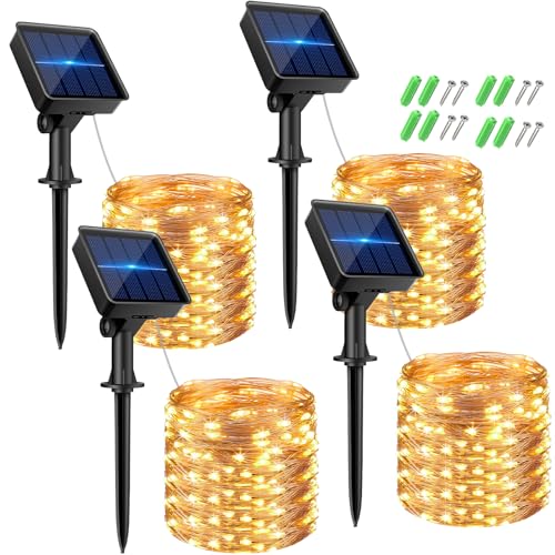 ✨ 【Impermeabile】 Le nostre catena luminosa esterno solare per fata e pannelli solari in filo di rame sono impermeabili e possono resistere a qualsiasi tempo se usati all'aperto. Non preoccuparti di usarli sotto la pioggia o la neve e non si surriscaldano dopo un lungo periodo di utilizzo.