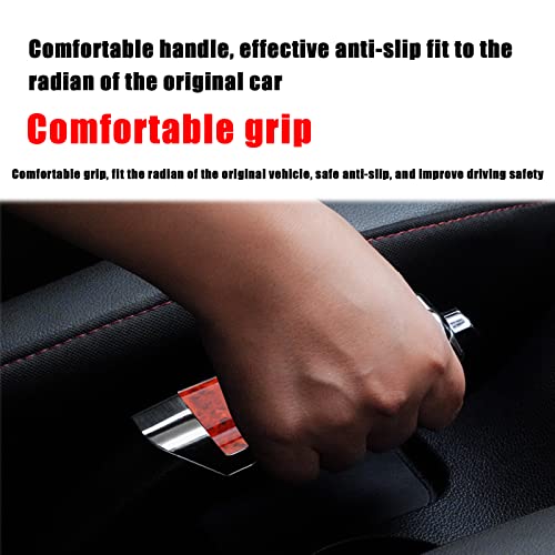 QODOLSI 1 PC Car Handbrake Cover, 4.9\" x 1.3\" Parking Handbrake Decorative Cap, ABS Auto Comfortable Grip Handbrake Cover, Compatible with Most Vehicle Knob Handbrake Guards (Peach Pattern Red)