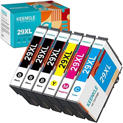 6-Pack 29XL Strawberry High Yield Compatible Multipack Ink Cartridges KEENKLE Replacement for Epson 29 XL for XP-235 XP-245 XP-255 XP-257 XP-332 XP-335 XP-342 XP-345 XP-352 XP-355 XP-442 (3B/1C/1M/1Y)