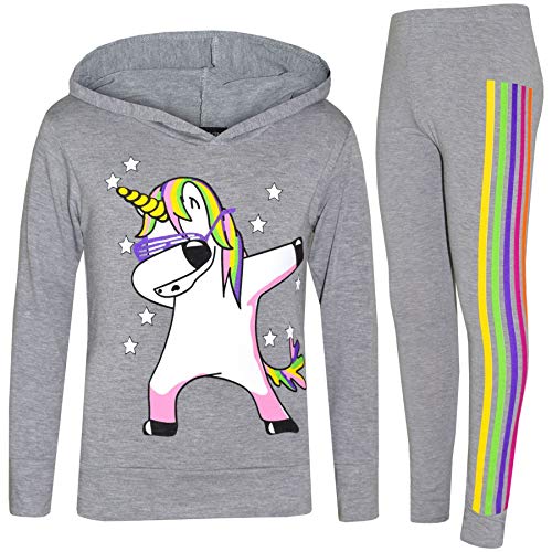 Chándal de unicornio arcoíris para niñas leggings cómodos y sudadera rosa contra el frío al jugar
