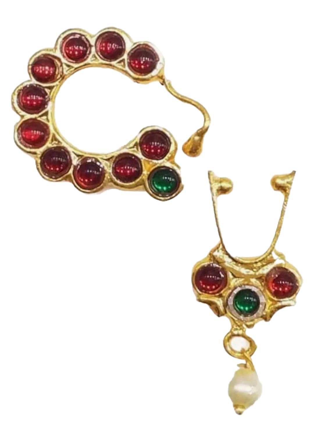 Style Heavens Womens Bharathanatyam Nose pin ring or Nathu Bulak for Bharatanatyam & Kuchipudi | Elegant Traditional Nose Ring Jewelry for Dancers and womens. 295.-image-18