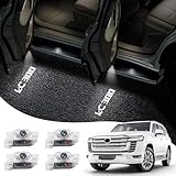RONGSEN Car door light logo projection light suitable for 2021-2024 Toyot@ Land Cruiser 300 LC300 fade free high-definition LED car welcome projection light, environmental foot light (4 Pieces)