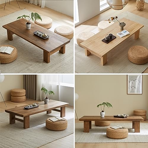 Meuble d'appoint assis sur le sol style japonais et table basse vintage rectangulaire - 3