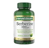 Nature's Bounty Berberine 1000mg Dietary Supplement for Heart and Blood Sugar Support – 120 Capsules