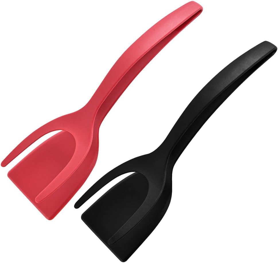 2 in 1 Grip and Flip Spatula Tongs Egg Flipper, 2 in 1 Spatula and Tongs, Fish French Toast Tongs, Silicone Egg Flipper Tool, Non Stick Cooking Spatula for Home Kitchen
