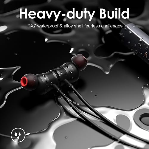 Rythflo WH03 Bluetooth Headphones, 150H Playtime Wireless Bluetooth Earbuds W/Mic In-Ear Magnetic Neckband Earphone, Ipx7 Sweatproof Deep Bass Headset thumb #5