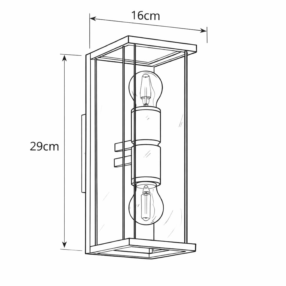 LED Design Wandleuchte Graphit Up & Down – Moderne Wandlampe für Innen & Außen, 2 x 6W E27, Warmweiß 2700K