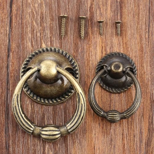 Tiradores de aro de latón de 3.7x2.1cm con diseño ergonómico de bronce para muebles 5