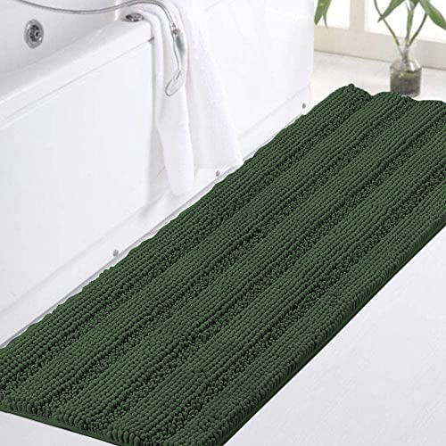 Image of Turquoize Bathroom Runner Rug 17 inchx47 inch, Soft Absorbent Chenille Bath Rug