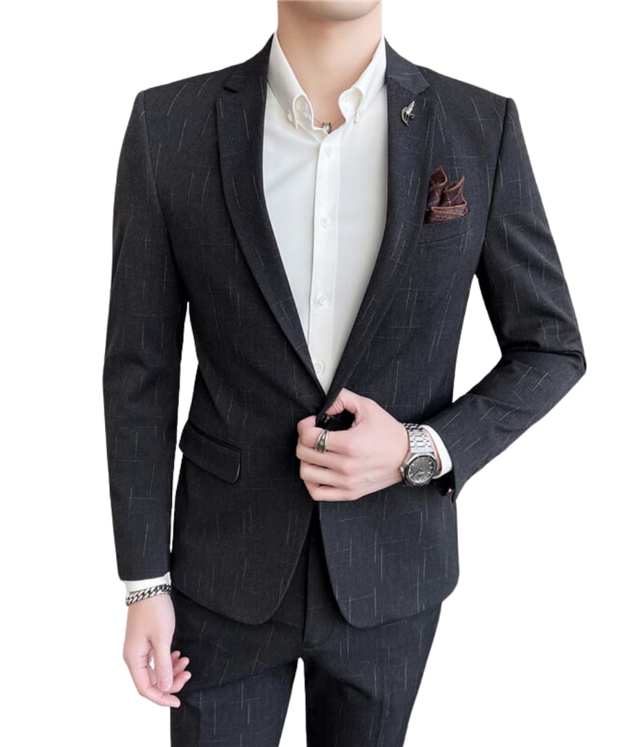 l'monte Imported 3 Piece Suit Blazer for Men Formal Slim Fit with One Button Closure Coat Vest & Pant Set for Business and Wedding Party-picture-34