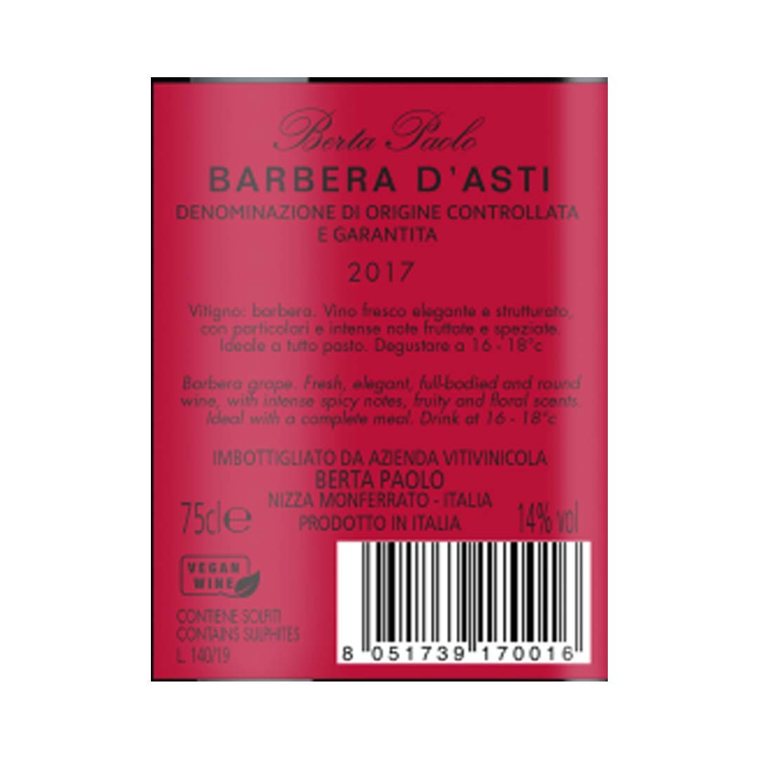 Barbera d'Asti DOCG"Evolution" - Vini Berta 1842 - Vino Rosso - Nizza Monferrato (AT)