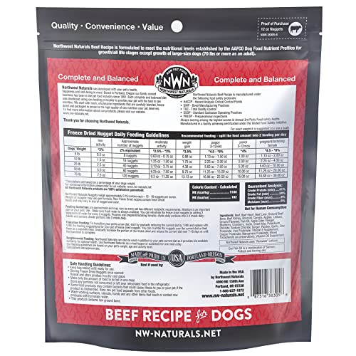Northwest Naturals Freeze Dried Raw Diet for Dogs Freeze Dried Nuggets Dog Food – Beef – Grain-Free, Gluten-Free Pet Food, Dog Training Treats – 12 Oz. – 2 Pack - Thumbnail 2