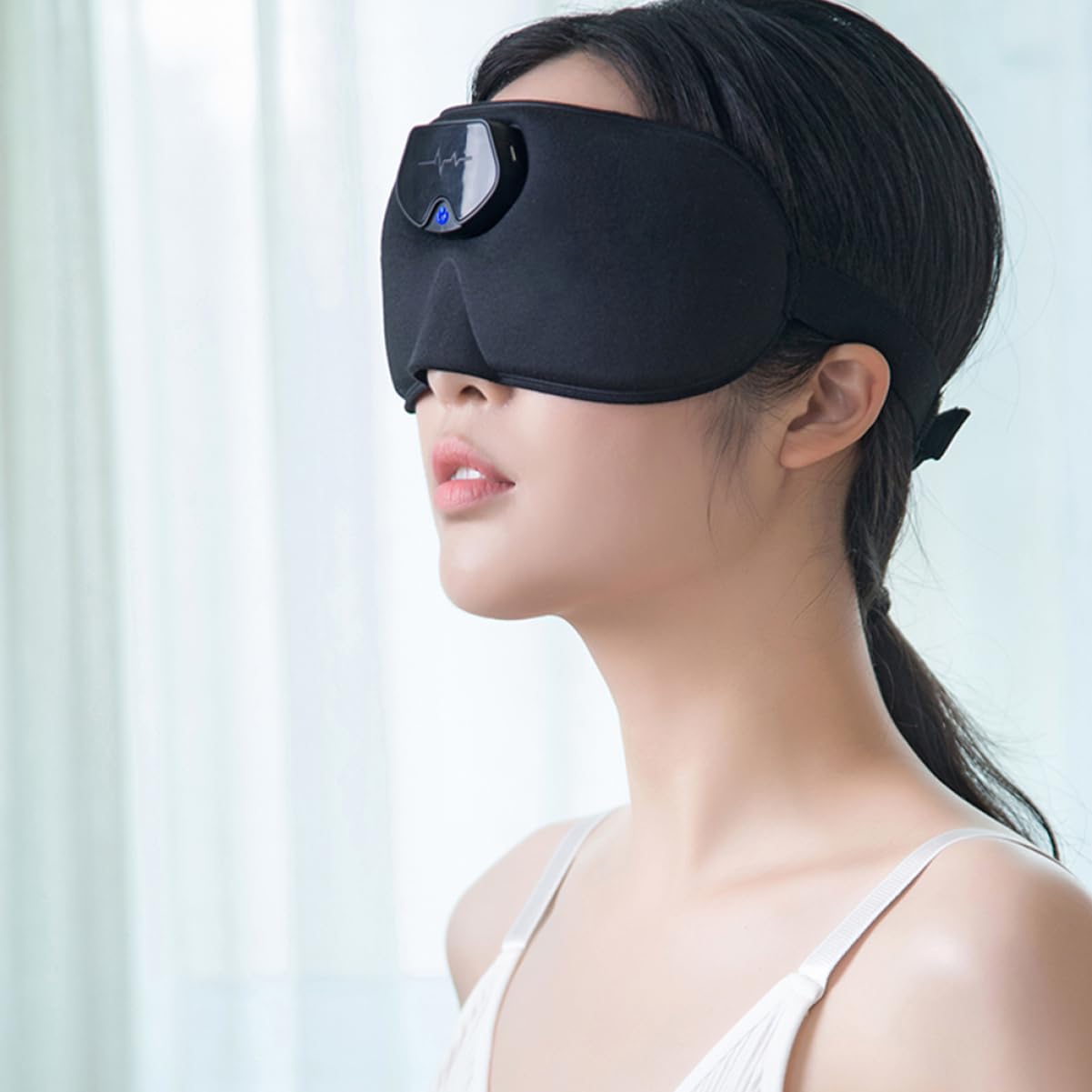 Instrument de Sommeil Tête sans Fil USB, Masseur Noir