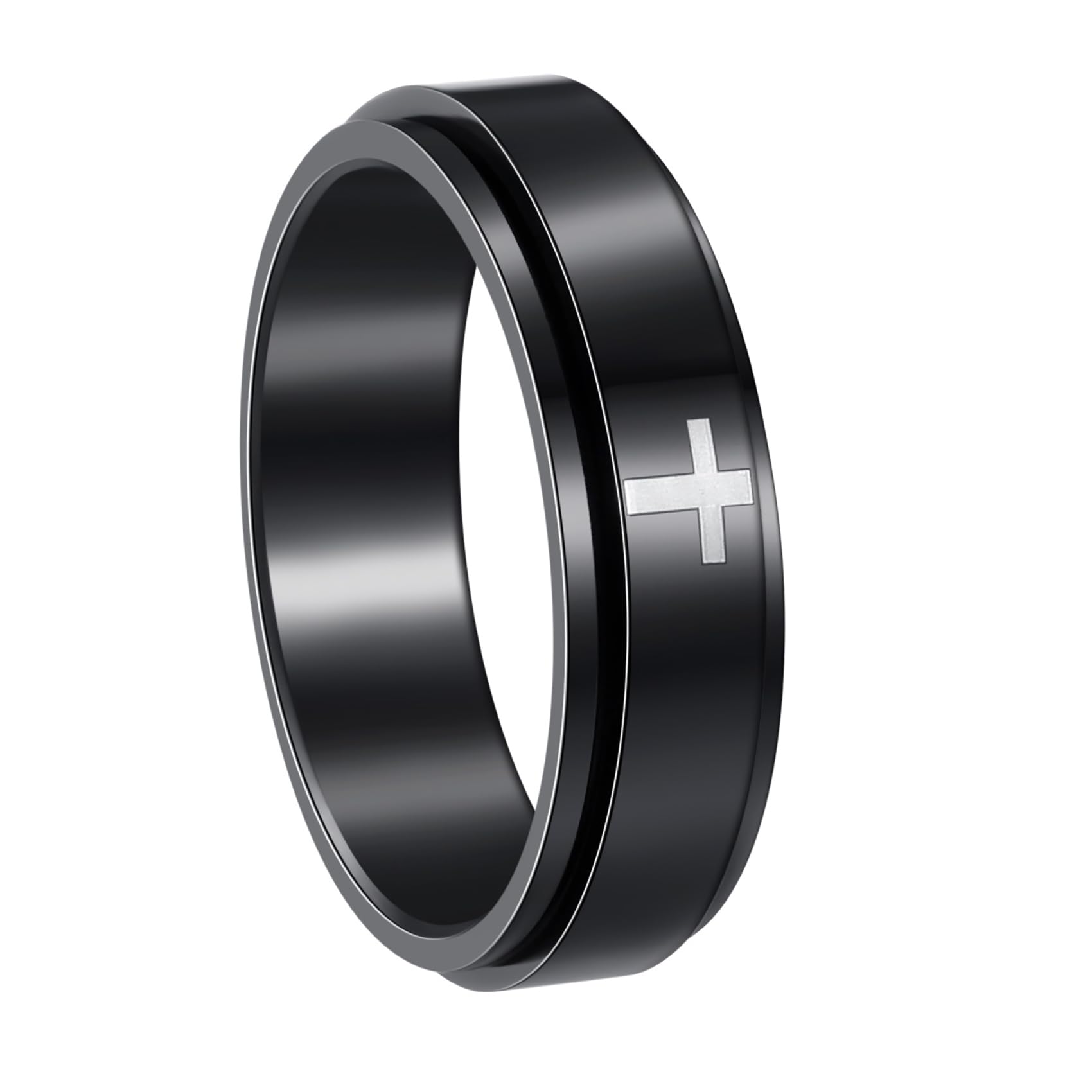 Mens Wedding Rings 8mm Brushed Matte Ring for Men Women Gold/Black/Blue/Silver Titanium Stainless Steel Engagement Band Rings Comfort Fit