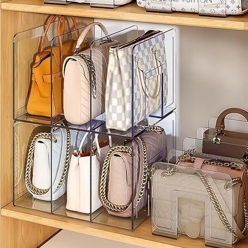Clear Closet Storage Rack, Detachable Cupboard Shelf, Acrylic Dividers for Shelves, Practical Book Organizer, Storage Shelves for Home, Dorm (2 Set)