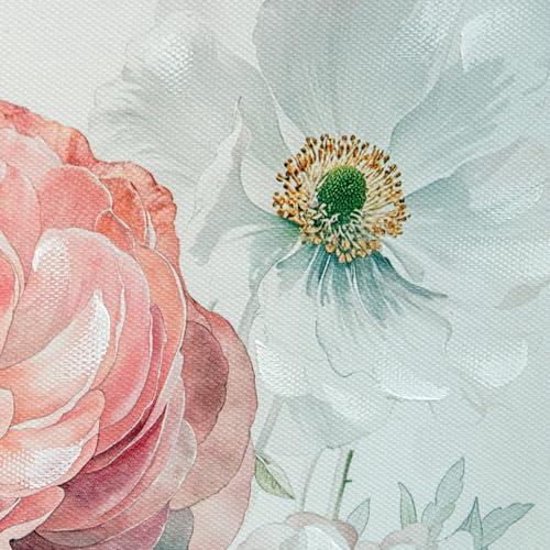 Tableau sur toile fleurs DRW pour habiller un mur blanc vide 40x40 - 5