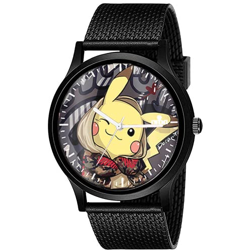 AROA Watch New Watch for Pokemon with Hoodie Model : 378 Men Black Metal Type Rubber Analog Watch Black Dial for Men Stylish Watch for Boys (B0C375GLCB) Amazon Price History, Amazon Price Tracker