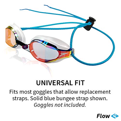 Flow Goggle Strap Kit (2-Pack) - Replacement Bungee Cord Straps For Swim Goggles (Solid Blue) #TOP2