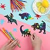Outus 120pcs Scratch Dinosaur Craft Art Kits for Kids with 48 Scratch Dinosaur Paper24 Wooden Styluses and 48 Ribbons for Theme Birthday Party Game Supplies #3