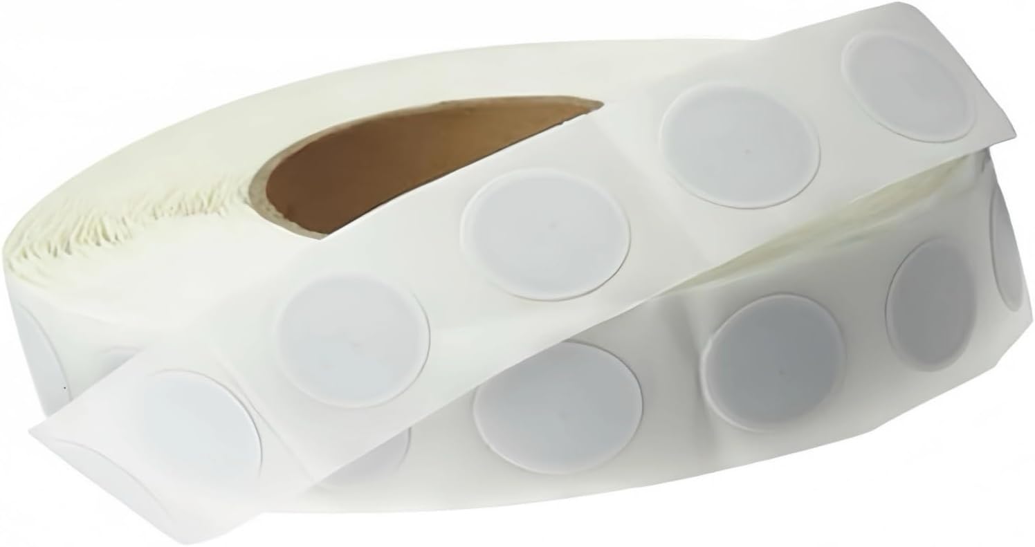 NFC Tags Stickers NTAG213 1000 Pack on Roll – 1 inch Round White Adhesive Labels, 13.56MHz 144 Bytes, ISO 14443A, Compatible with iOS and Android for Business, Smart Packaging & Automation