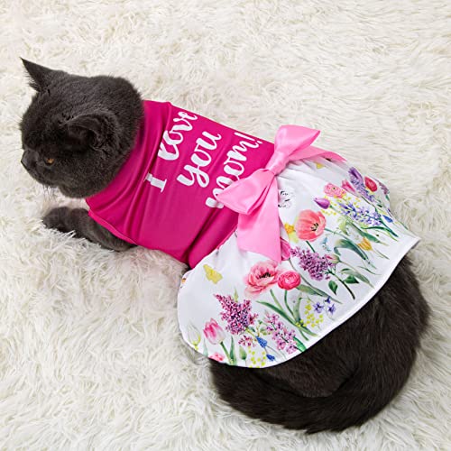 Spring Summer Dresses For Medium Dogs - I Love Mom Pets Dress Clothes Puppy Skirt Chihuahuas Dress Costumes(Medium,Pink 2) #TOP4