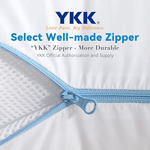 Johalaide Dorrin Nessin Three Gear Adjustable Down Alternative Bed Pillows For Sleeping, Ultra Soft Cotton Blend Cover With Siliconized Fiberfill Pillow For Back,Stomach Or Side Sleepers,2 Pack King #TOP4