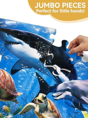 Pawparty Floor Puzzle for Toddlers, 48 Piece Large Jumbo Puzzle for Kids Age 4-8, 2 x 3 Feet Giant Toy Educational Puzzle (Undersea) — view 2