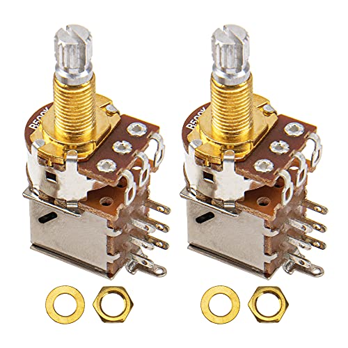 2PCS Yootones B500K Push Pull Guitar Pots Audio Taper Potentiometers Long Copper Split Shaft Compatible with Guitar Accessories