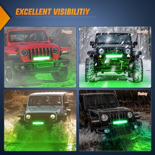 Image of Nilight LED Light Bar 12 Inch 72W Spot Flood Combo Green Beam Off Road Lights Fishing Hunting Emergency Deck Boat Work Lighting for Trucks UTV Pick-up Van Boat Tractor