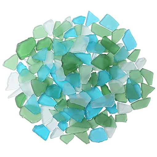 Sea Glass for Crafts - 16oz Versatile Decorative Frosted Seaglass Pieces - Vase Filler, DIY Art Craft Supplies - Beach Weddings, Home Decor, Aquariums Decor (Green/Aquamarine/White)