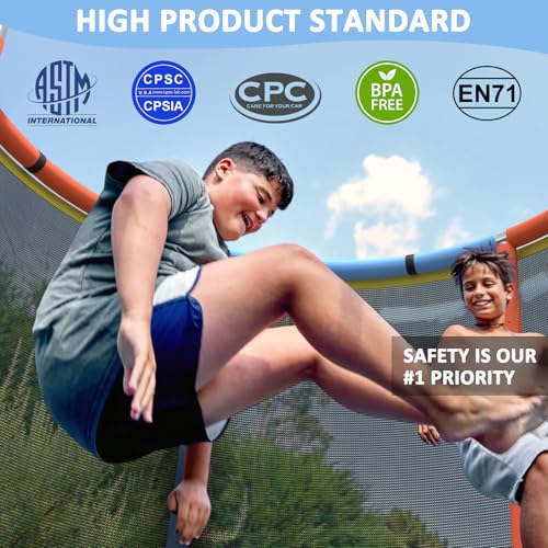 60" Toddler Trampoline for Age 2-4, 6ft Mini Kids Trampoline Indoor with Basketball Ball Adjustable Gymnastics Bar & Toys Swing Enclosure Net for Backyard ASTM Approved — view 3