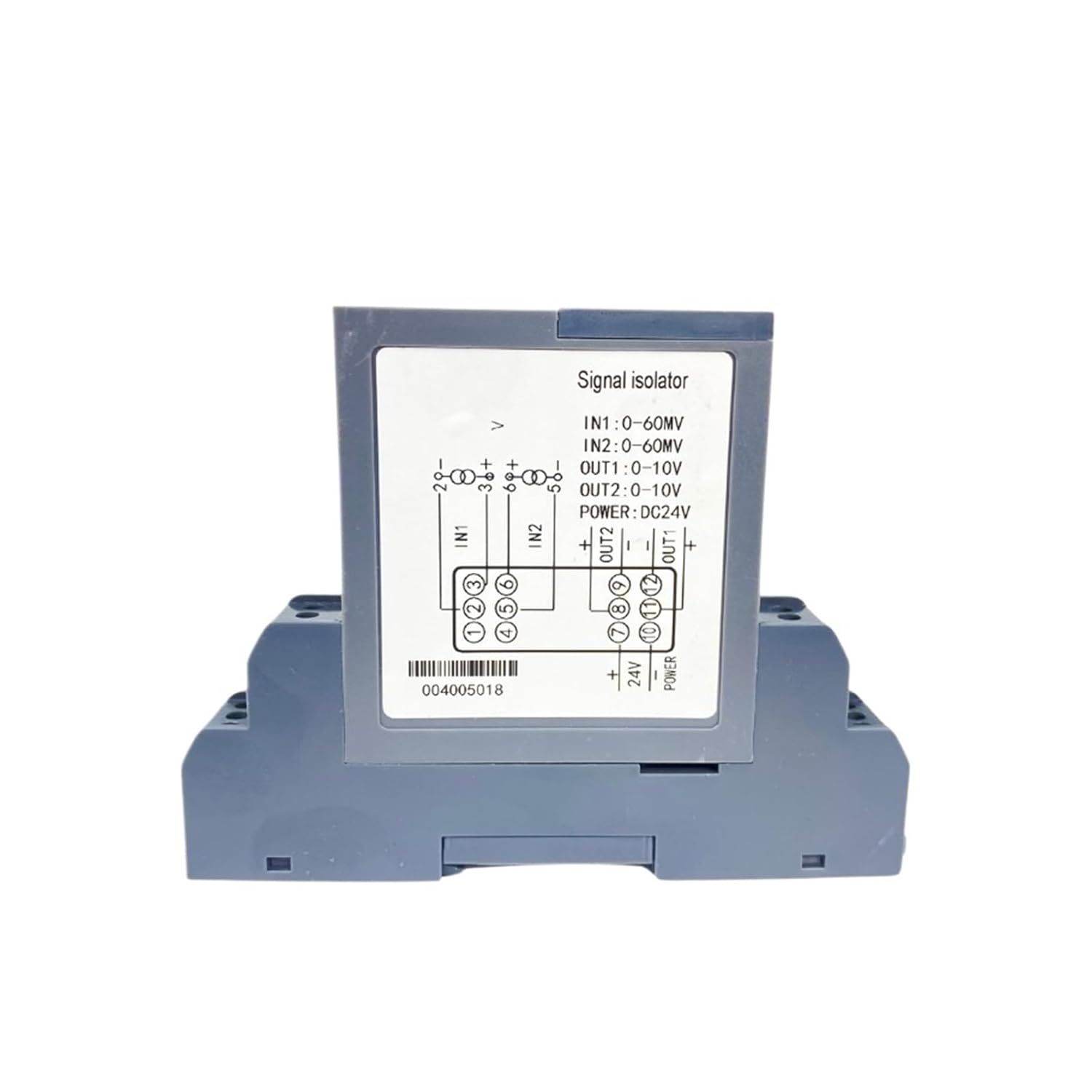 Signal Converter DC 0-10V 4 to 20mA Analog Isolator Transmitter 60mV 75mV 0-5V Plug-in Type Isolation(0-60mV Input,4-20mA Output)